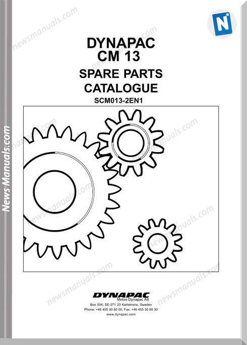 Dynapac Model Cm13 Parts Manuals