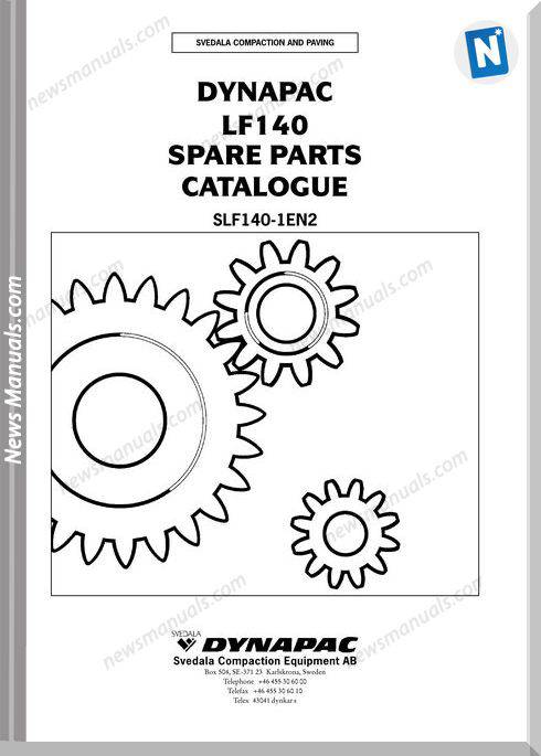 Dynapac Model Lf140 Parts Manuals