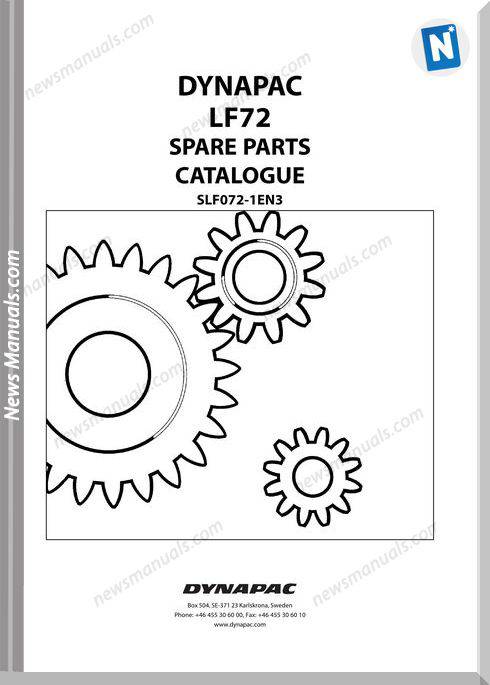 Dynapac Model Lf72 Parts Manuals