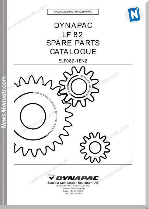 Dynapac Model Lf82 Parts Manual