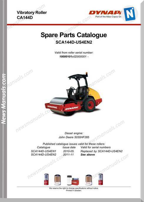 Dynapac Models Ca144 3 Parts Catalogue