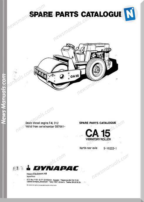 Dynapac Models Ca15 3 Parts Catalogue