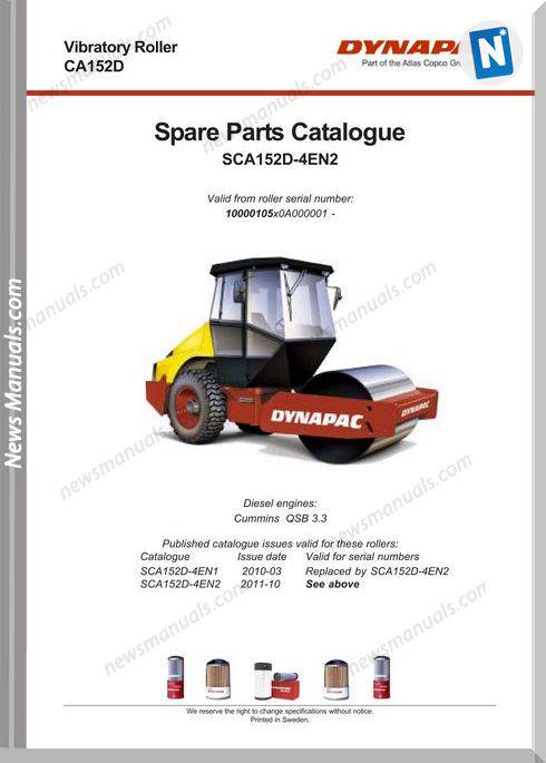Dynapac Models Ca152 2 Parts Catalogue