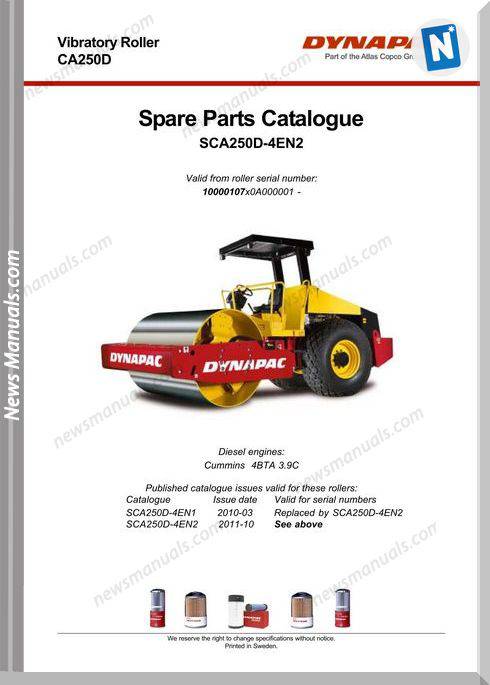 Dynapac Models Ca250 2 Parts Catalogue