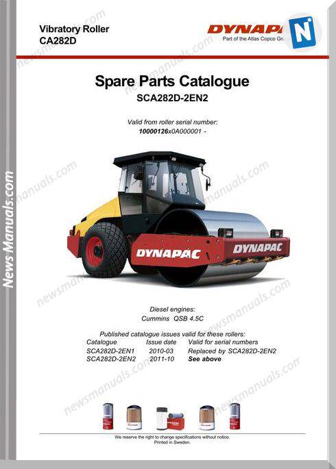 Dynapac Models Ca282 Parts Catalogue