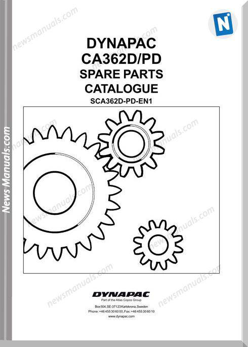 Dynapac Models Ca362D Parts Catalogue