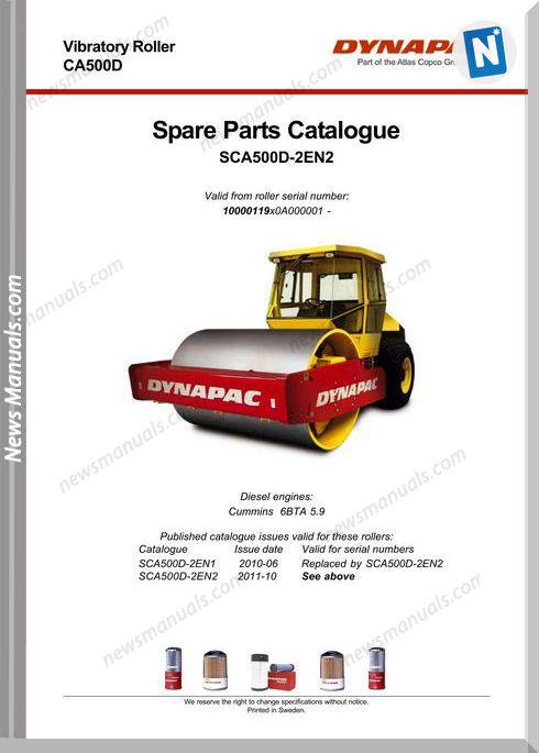 Dynapac Models Ca500 2 Parts Catalogue