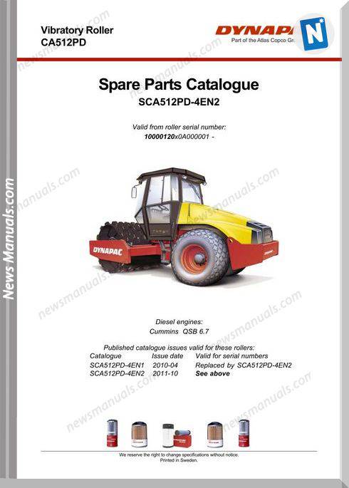 Dynapac Models Ca512Pd 2 Parts Catalogue