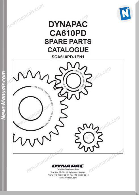 Dynapac Models Ca610Pd Parts Catalogue