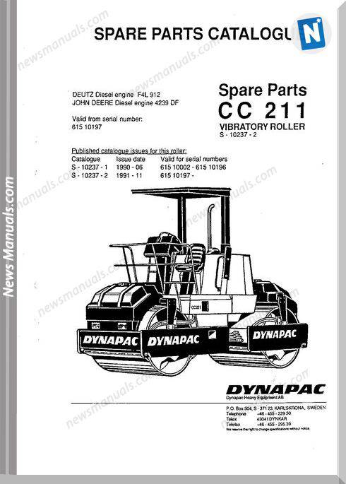 Dynapac Models Cc211 Parts Catalogue