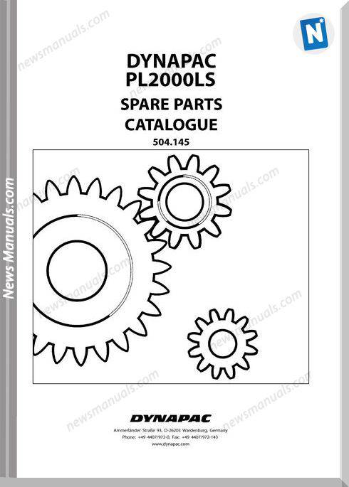 Dynapac Models Pl2000 2 Parts Catalogue