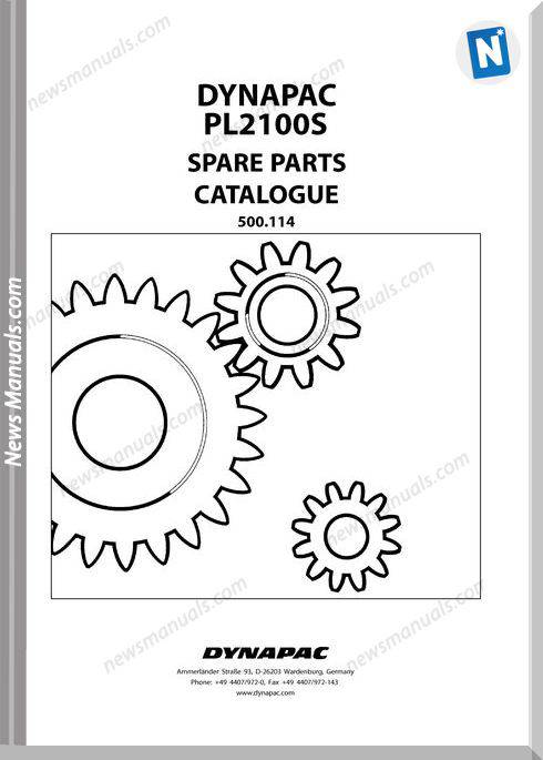 Dynapac Models Pl2100 Parts Catalogue