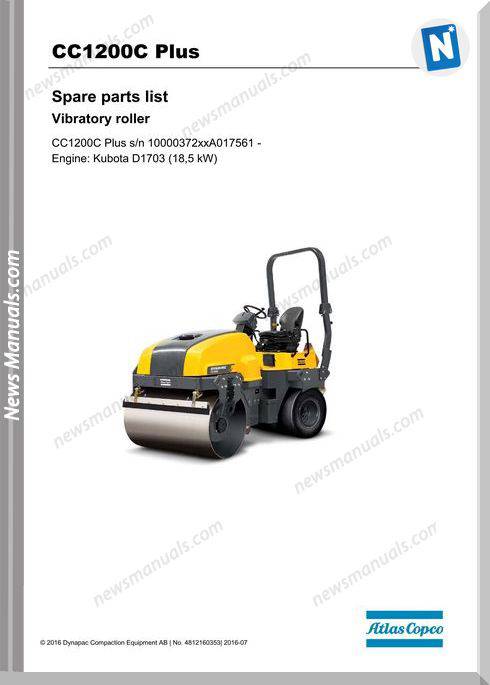 Dynapac Vibratory Roller Cc1200C Plus Parts Manual