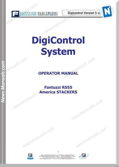 Fantuzzi Digicontrol Canada Rs55 Operation Manuals