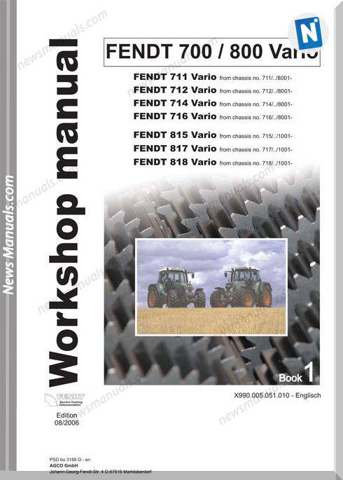 Fendt 700 800 Workshop Manual