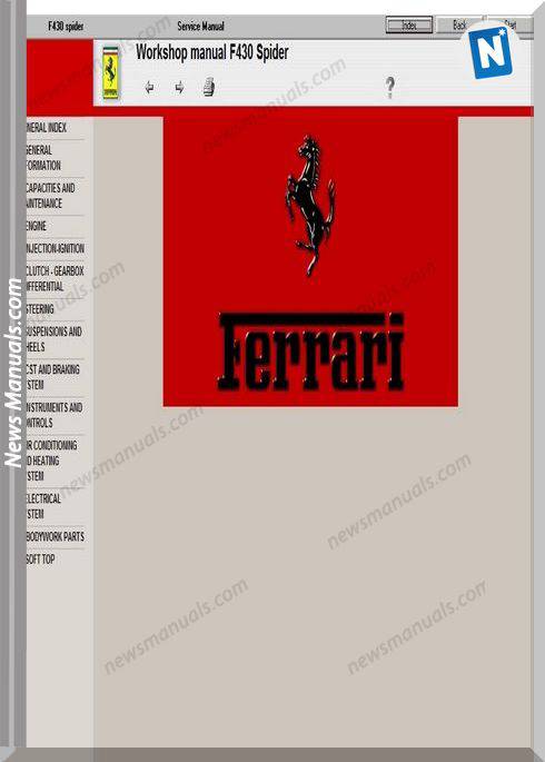 Ferrari F430 Spider Models Full Workshop Manual