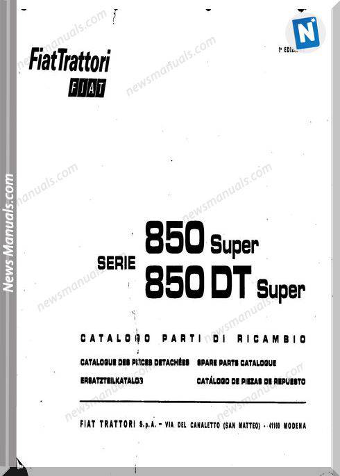 Fiat 850-Super 850Dt-Super Fr Language Parts Catalog
