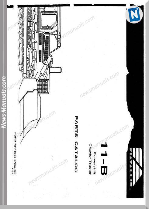 Fiat Allis Crawler Model 11B Powershift Parts Catalog