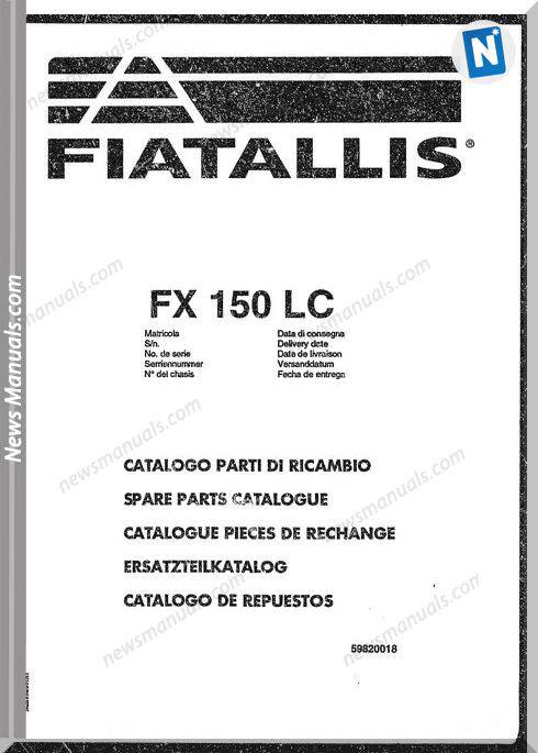 Fiat Allis Excavator Model Fx150Lc Parts Catalog