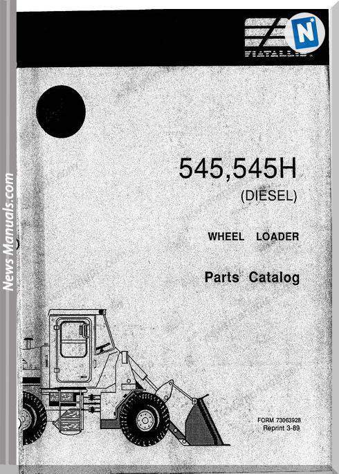Fiat Allis Wheel Loader Model 545 Parts Catalog