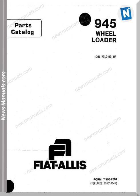 Fiat Allis Wheel Loader Model 945 Parts Catalog