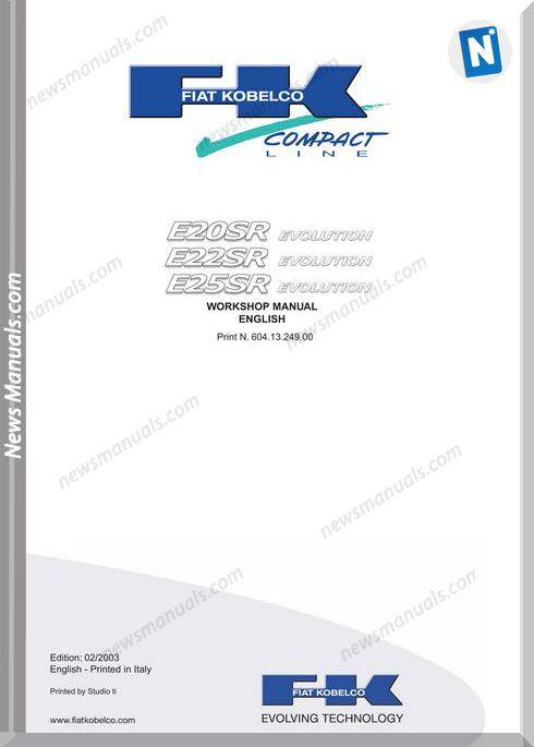 Fiat Kobelco E20Sr E22Sr E25Sr Models Workshop Manual