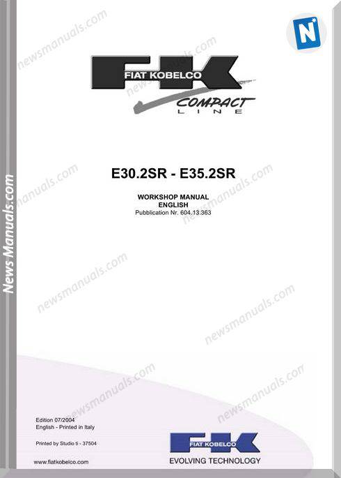 Fiat Kobelco E30.2Sr E35.2Sr Evolution Workshop Manual
