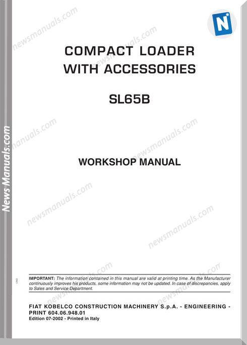 Fiat Kobelco Sl65B Workshop Manual