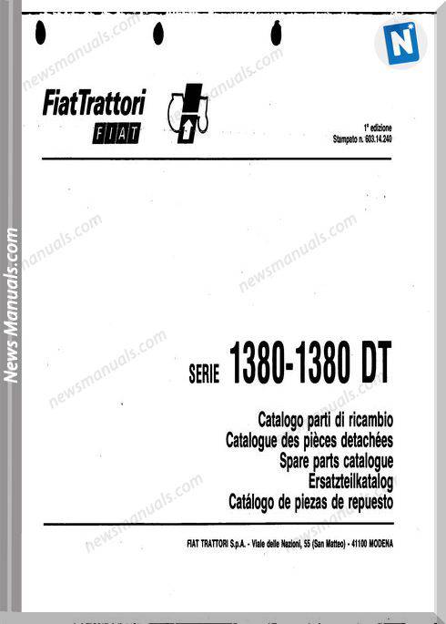 Fiat Serie 1380 Parts Catalog French Language