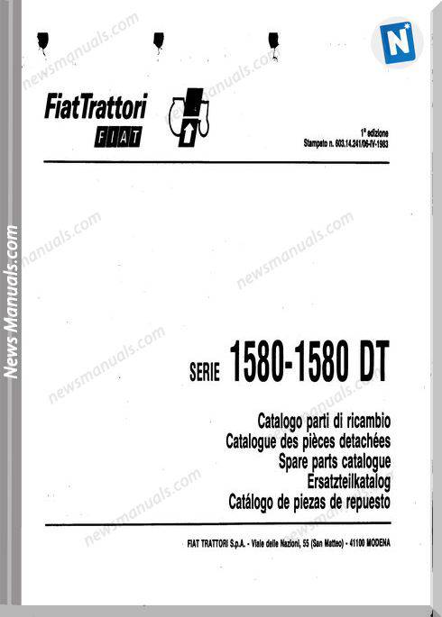 Fiat Serie 1580 Parts Catalog French Language