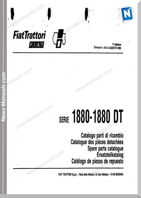 Fiat Serie 1880 Parts Catalog French Language