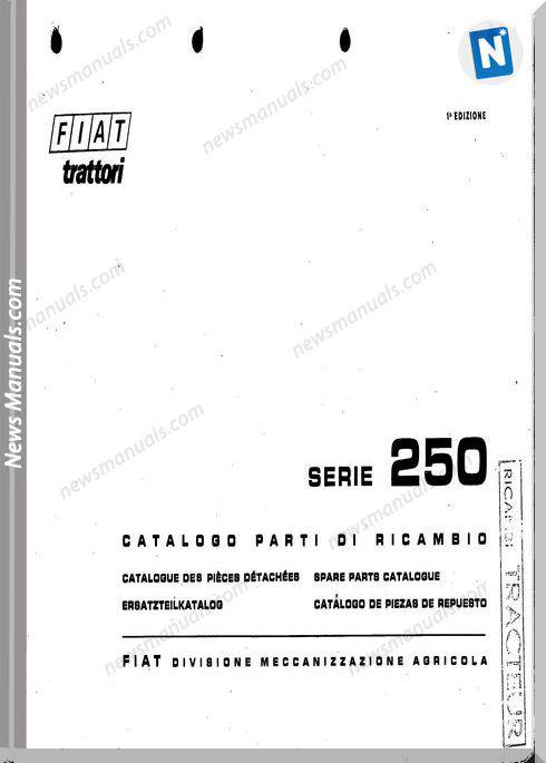 Fiat Serie 250 Parts Catalog French Language