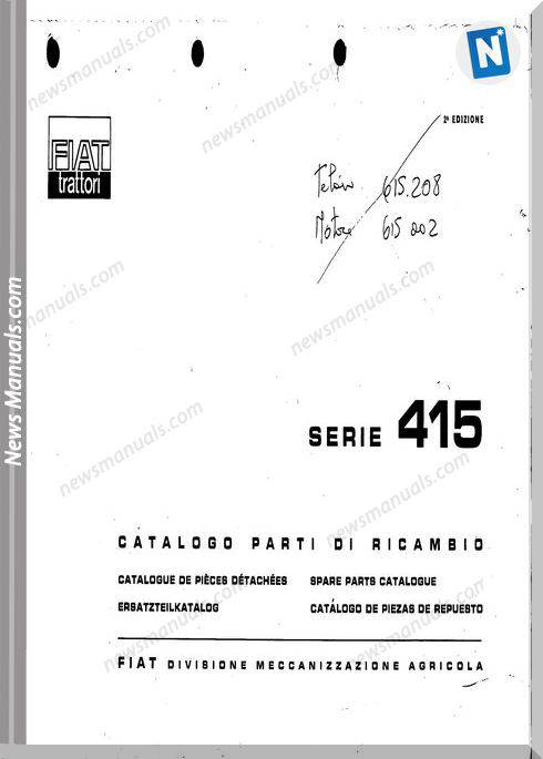 Fiat Serie 415 Parts Catalog French Language