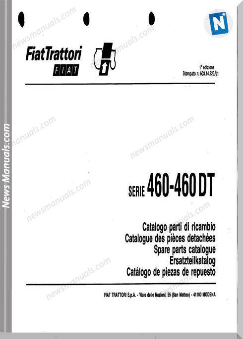 Fiat Serie 460 Parts Catalog French Language