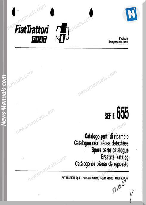 Fiat Serie 655 Parts Catalog French Language