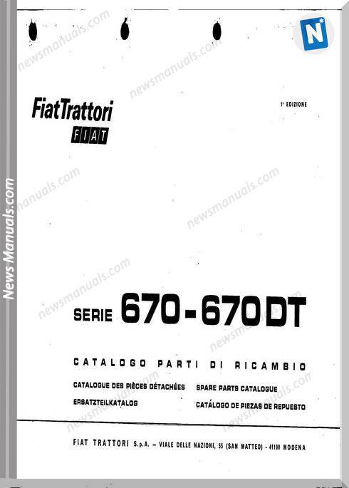Fiat Serie 670 670Dt Parts Catalog French Language