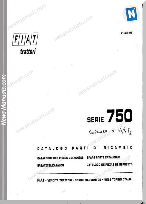Fiat Serie 750 Parts Catalog French Language