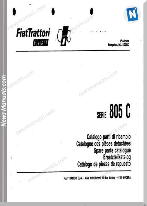 Fiat Serie 805 Parts Catalog French Language