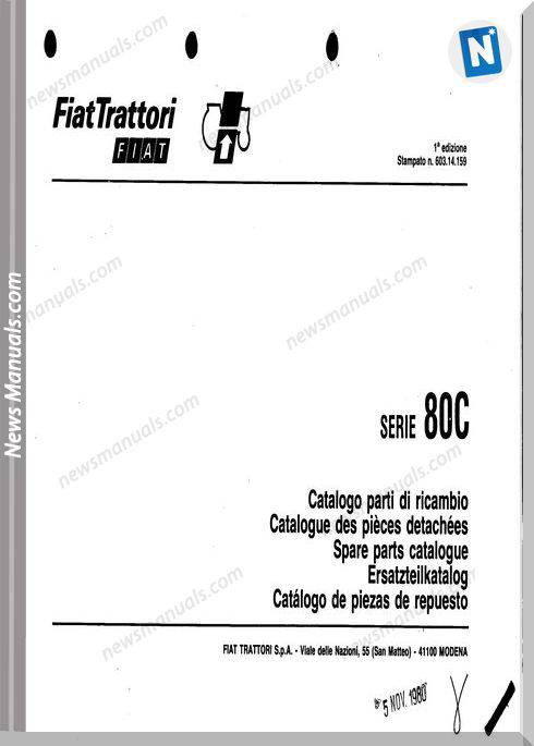 Fiat Serie 80C Parts Catalog French Language