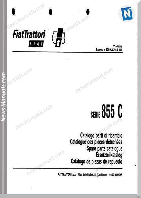 Fiat Serie 855C Parts Catalog French Language