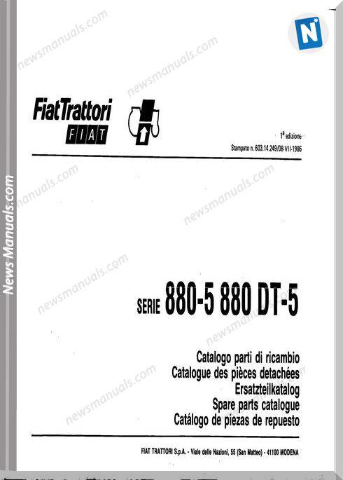 Fiat Serie 880-5 880-5Dt Parts Catalog Fr Language