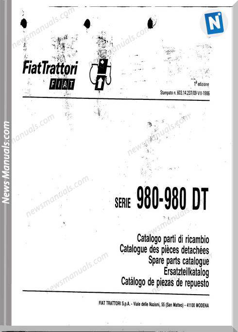 Fiat Serie 980 Parts Catalog French Language