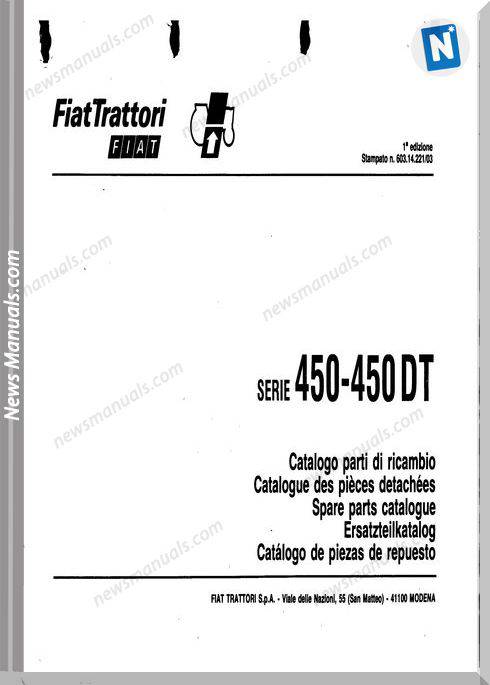 Fiat Series 450Dt Parts Catalog French Language