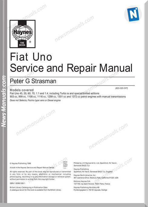Fiat Uno Service And Repair Manual