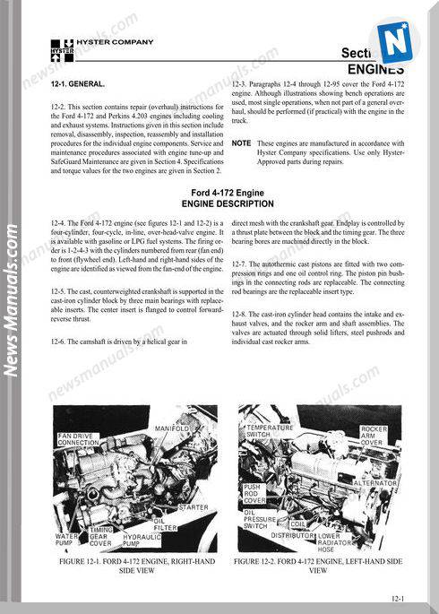Ford 4-172 Perkins 4.203 Repair Manual