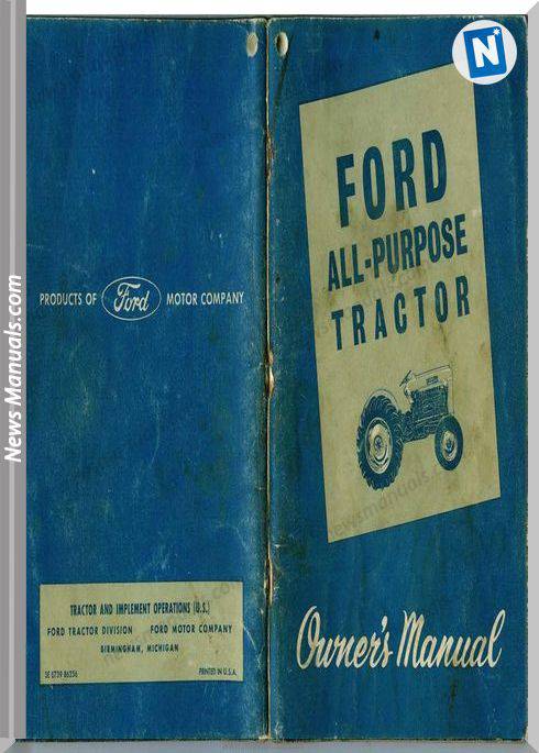Ford 4000 Owners Manual Reduced