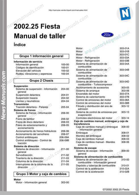 Ford Fiesta (2002-2007) Service Manual