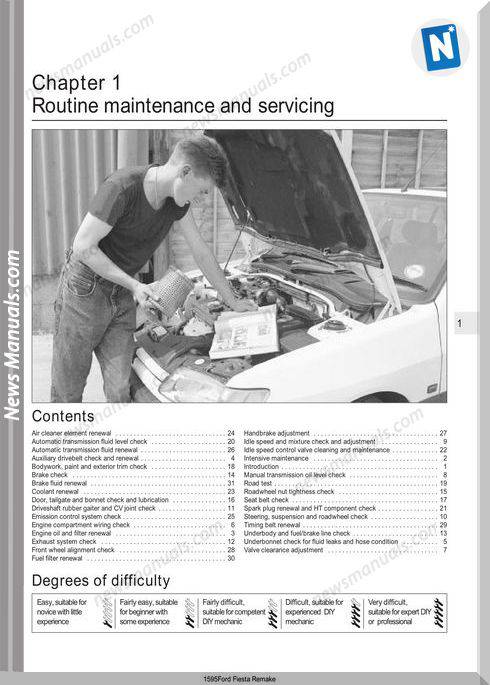 Ford Fiesta Models 1995 Service And Repair Manual