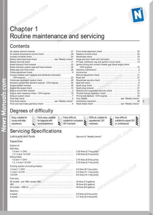 Ford Fiesta Models English Service And Repair Manual