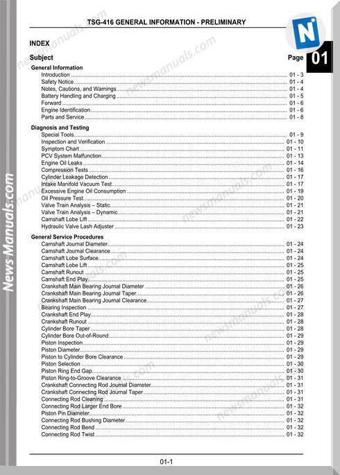 Ford Tsg 416 Engine Shop Manual